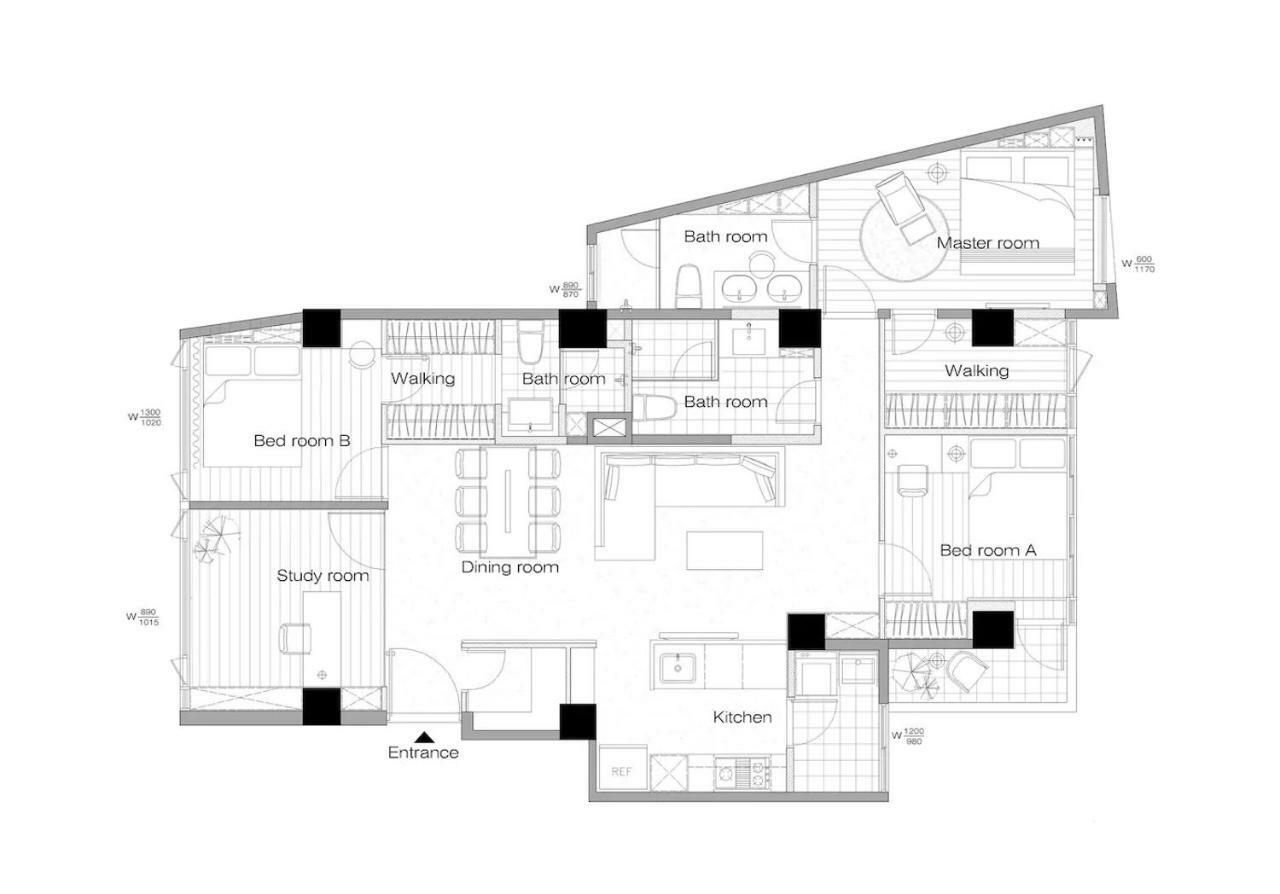 3 Bedrooms And 1 Study And 3 Bathrooms Near Taipei 101 & Mrt Exterior foto